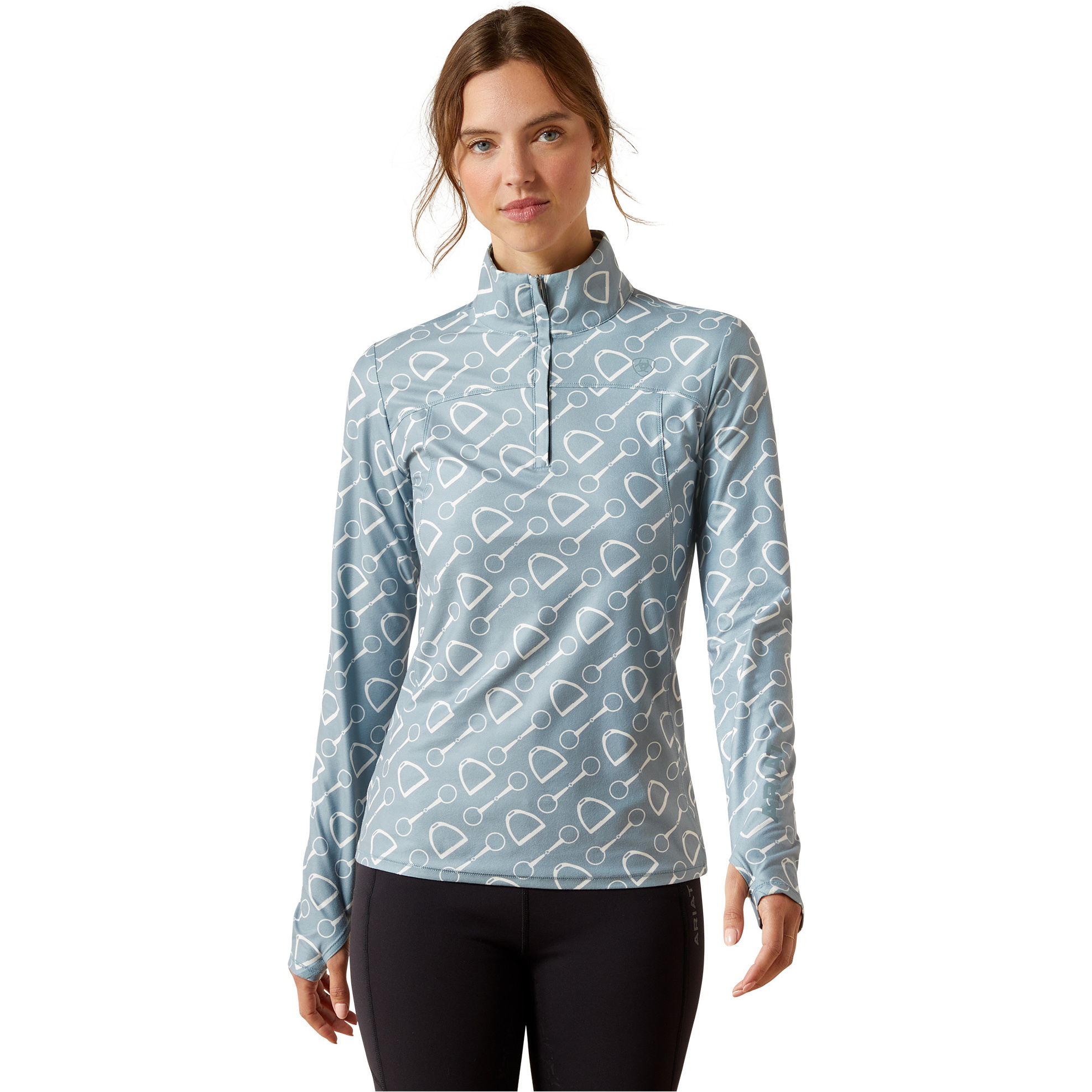 2025 Ariat Womens Lowell 3 . 0 1 / 4 Zip Baselayer 10062635 - Hardware Print